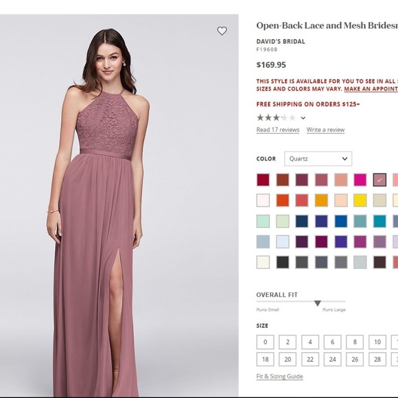 David's Bridal: Bridesmaid Dress Size: 8 - Picture 4 of 4